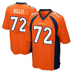 Choea D.Broncos #72 Garett Bolles Player Orange Color Home Game Stitched Jerseys