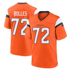 Choea D.Broncos #72 Garett Bolles Player Orange Home Game Stitched Jerseys