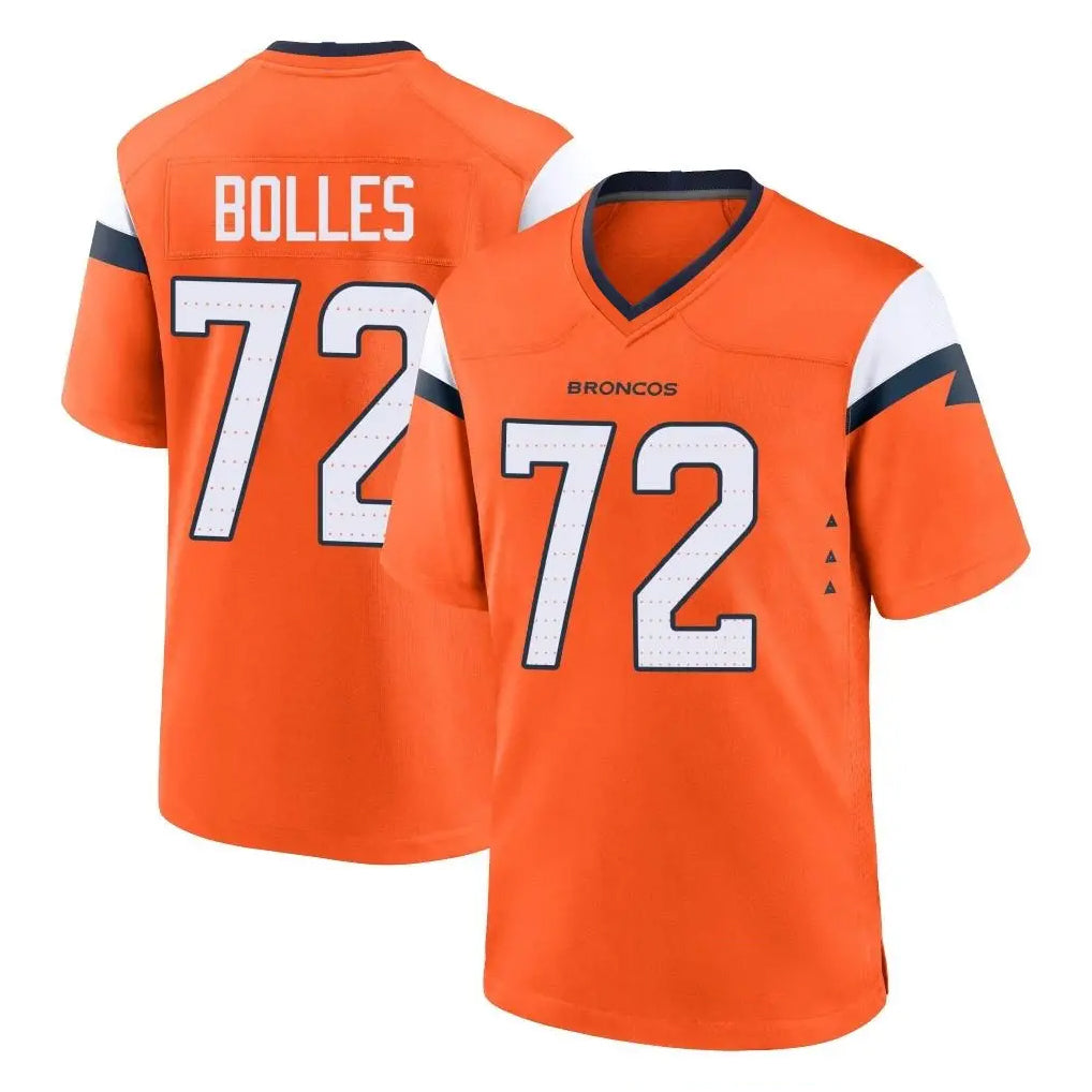 Choea D.Broncos #72 Garett Bolles Player Orange Home Game Stitched Jerseys