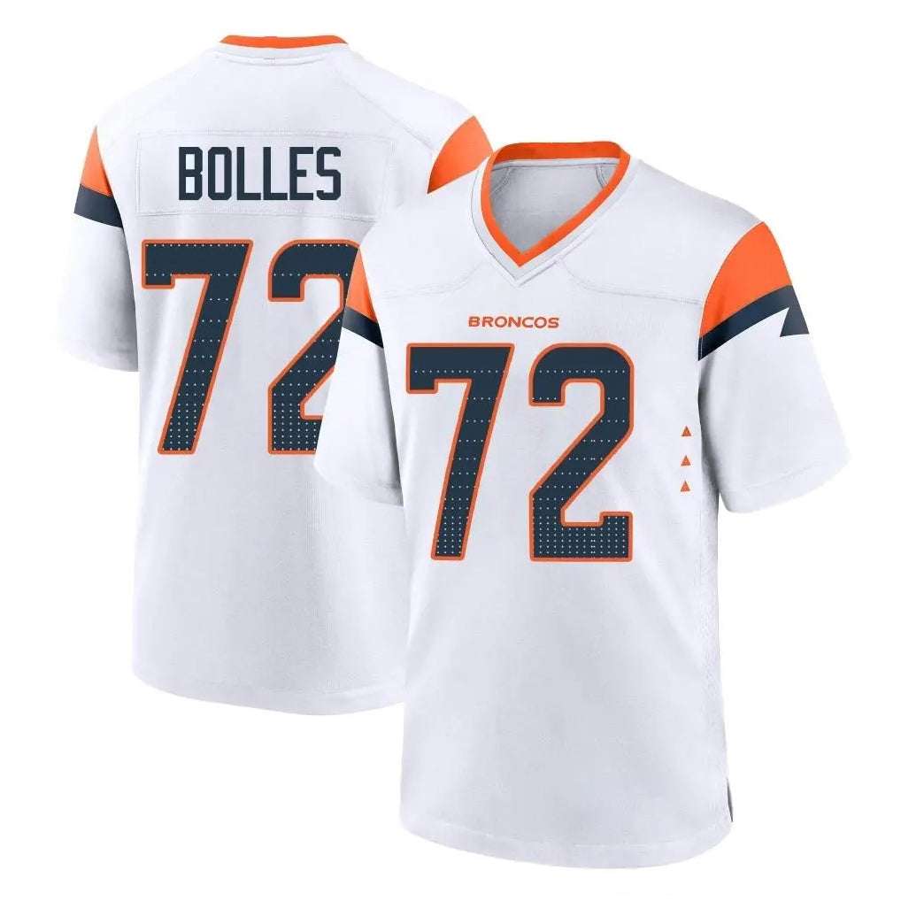 Choea D.Broncos #72 Garett Bolles Player White Home Game Stitched Jerseys