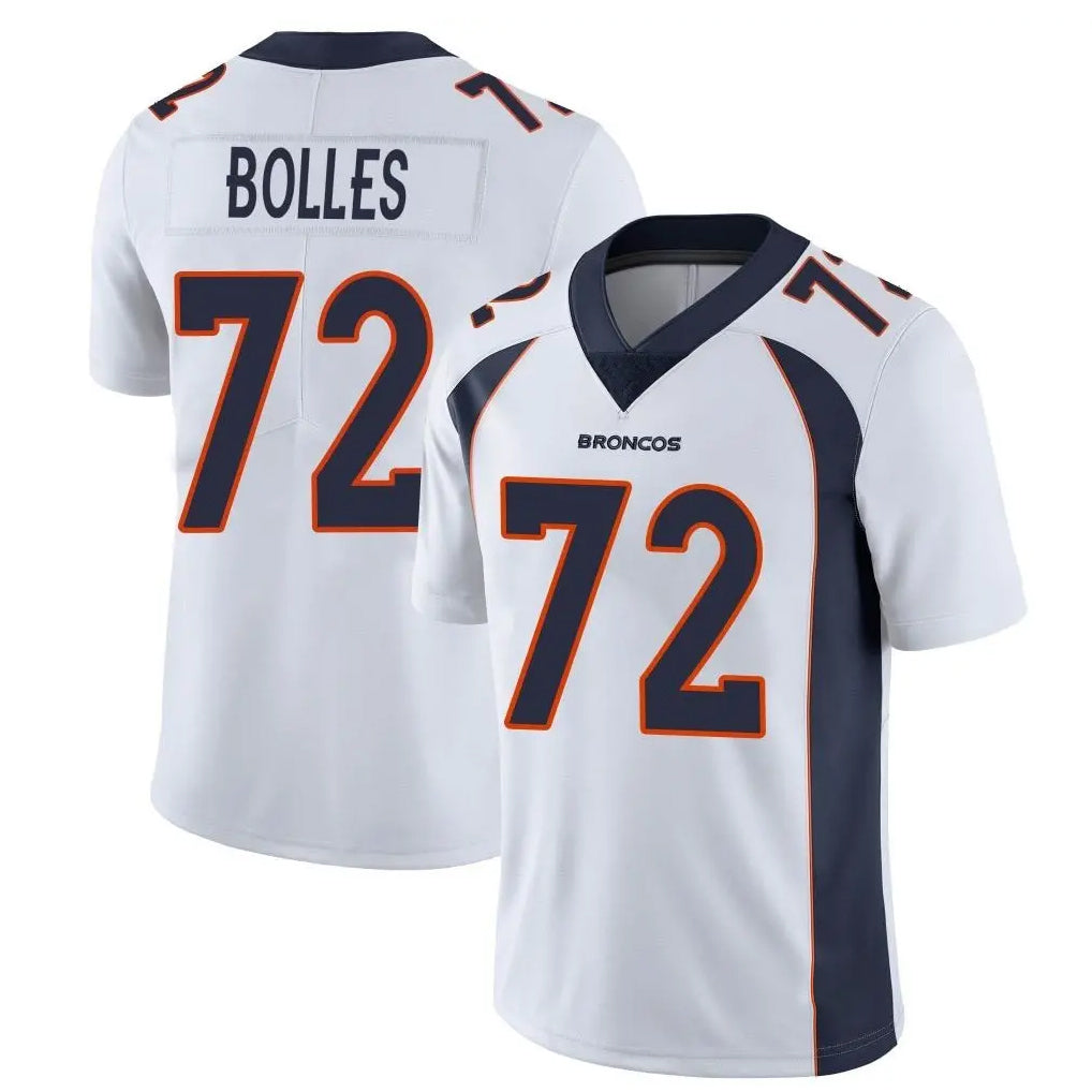 Choea D.Broncos #72 Garett Bolles Player White Vapor Untouchable Limited Home Game Stitched Jerseys