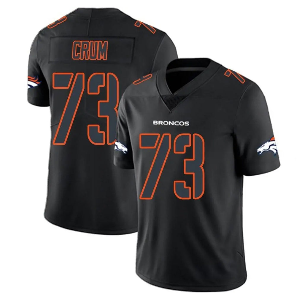Choea D.Broncos #73 Frank Crum Player Black Impact Limited Game Stitched Jerseys