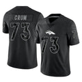 Choea D.Broncos #73 Frank Crum Player Black Reflective Limited Stitched Jerseys