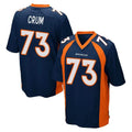 Choea D.Broncos #73 Frank Crum Player Navy Game Stitched Jerseys