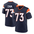Choea D.Broncos #73 Frank Crum Player Navy Home Game Stitched Jerseys