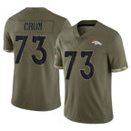 Choea D.Broncos #73 Frank Crum Player Olive Salute To Service Limited Stitched Jerseys