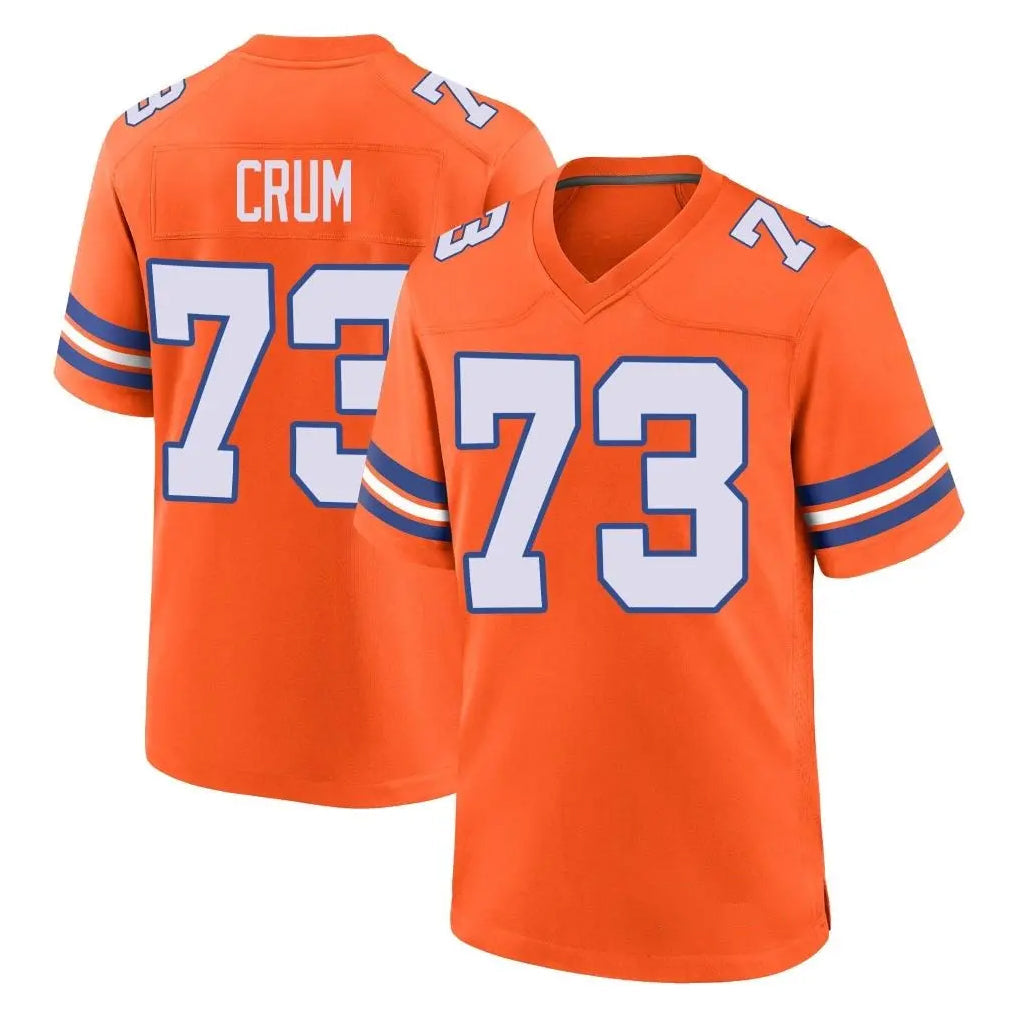 Choea D.Broncos #73 Frank Crum Player Orange Alternate Collection Throwback Game Stitched Jerseys