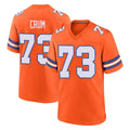 Choea D.Broncos #73 Frank Crum Player Orange Alternate Collection Throwback Game Stitched Jerseys