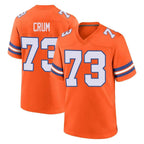 Choea D.Broncos #73 Frank Crum Player Orange Alternate Collection Throwback Game Stitched Jerseys