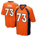 Choea D.Broncos #73 Frank Crum Player Orange Color Home Game Stitched Jerseys
