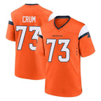 Choea D.Broncos #73 Frank Crum Player Orange Home Game Stitched Jerseys