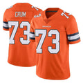 Choea D.Broncos #73 Frank Crum Player Orange Vapor Untouchable Limited Home Game Stitched Jerseys