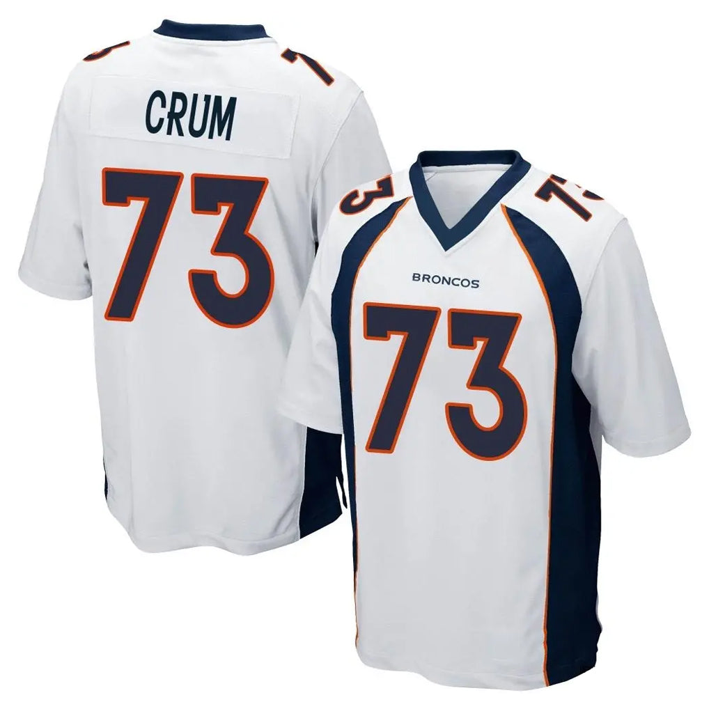 Choea D.Broncos #73 Frank Crum Player White Game Stitched Jerseys