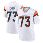 Choea D.Broncos #73 Frank Crum Player White Home Game Stitched Jerseys