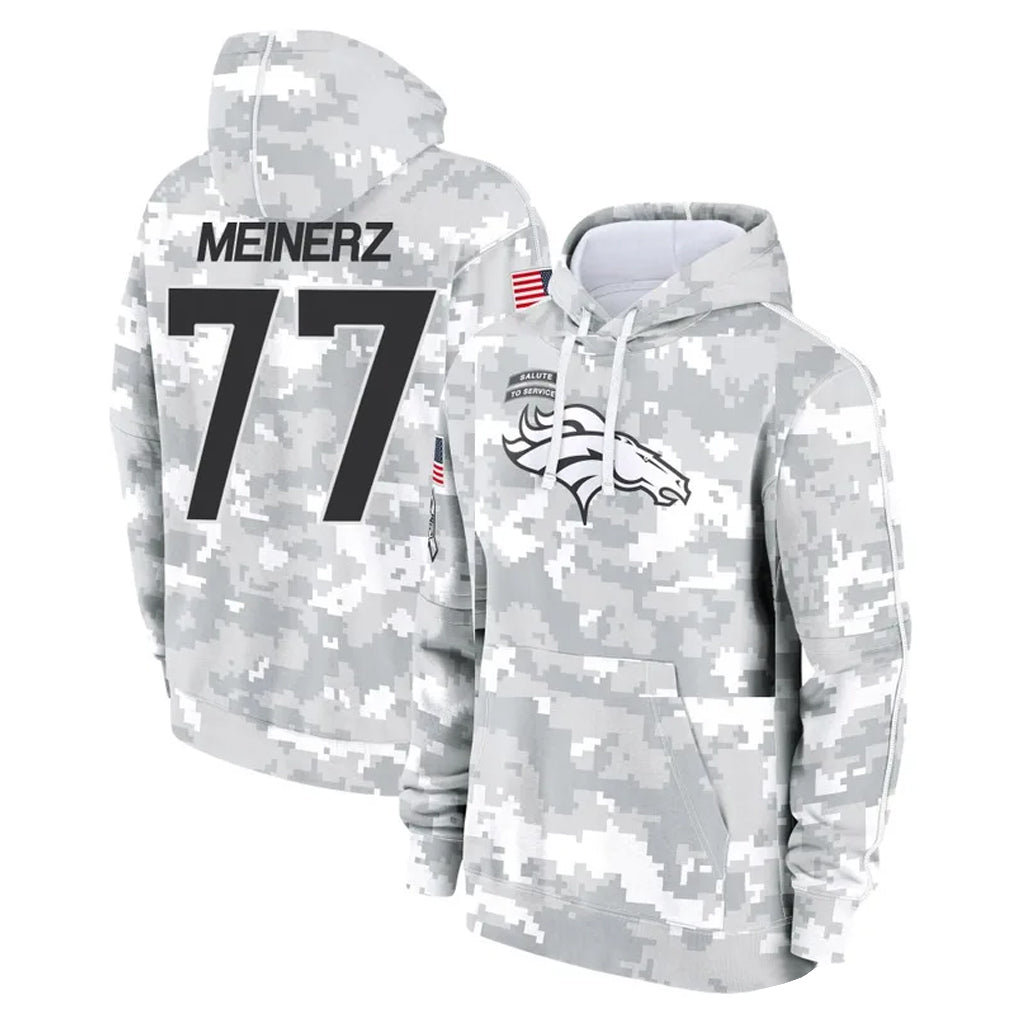 Choea D.Broncos #77 Quinn Meinerz Player Arctic Camo Salute to Service Hoodies Limited Game Stitched Jerseys
