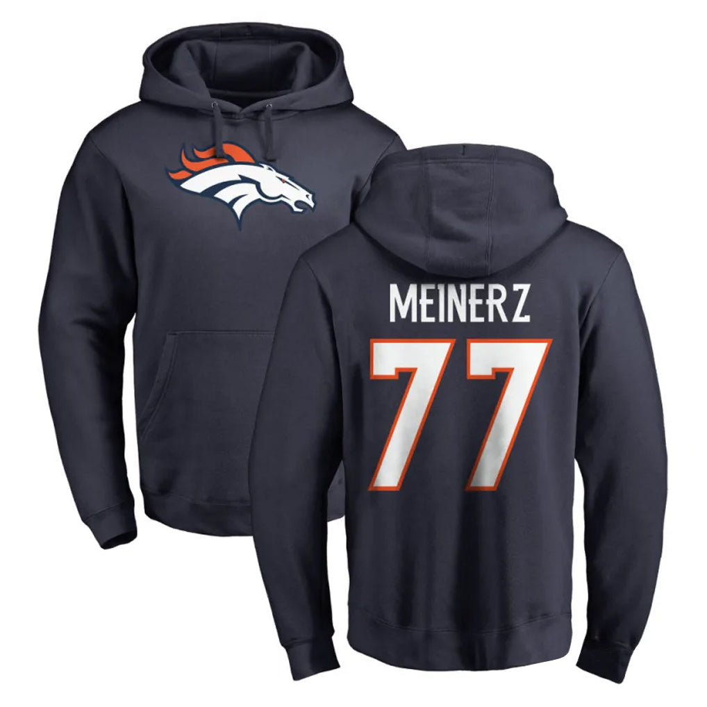 Choea D.Broncos #77 Quinn Meinerz Player Navy Pullover Hoodie Limited Stitched Jerseys