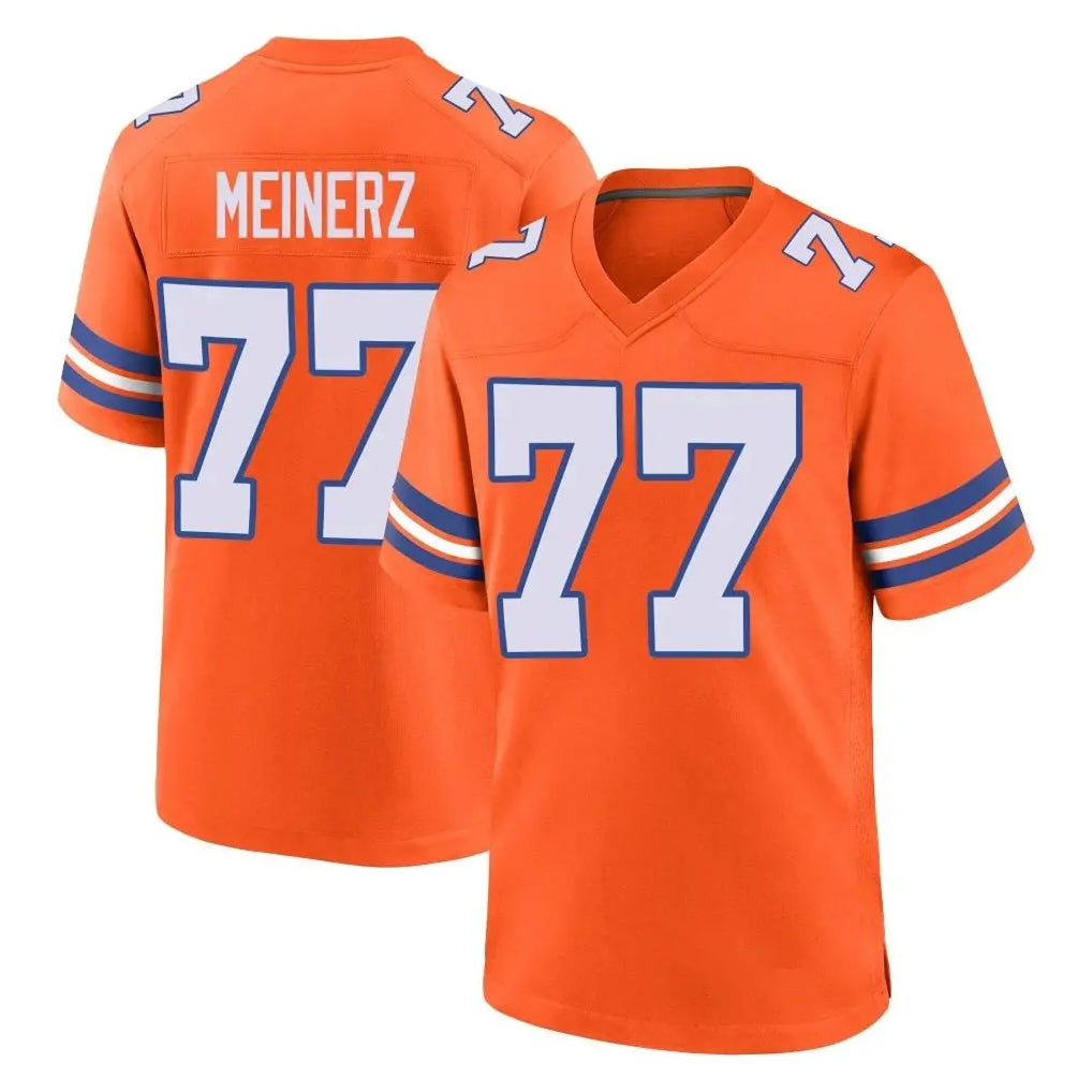Choea D.Broncos #77 Quinn Meinerz Player Orange Alternate Collection Throwback Game Stitched Jerseys