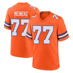 Choea D.Broncos #77 Quinn Meinerz Player Orange Alternate Collection Throwback Game Stitched Jerseys
