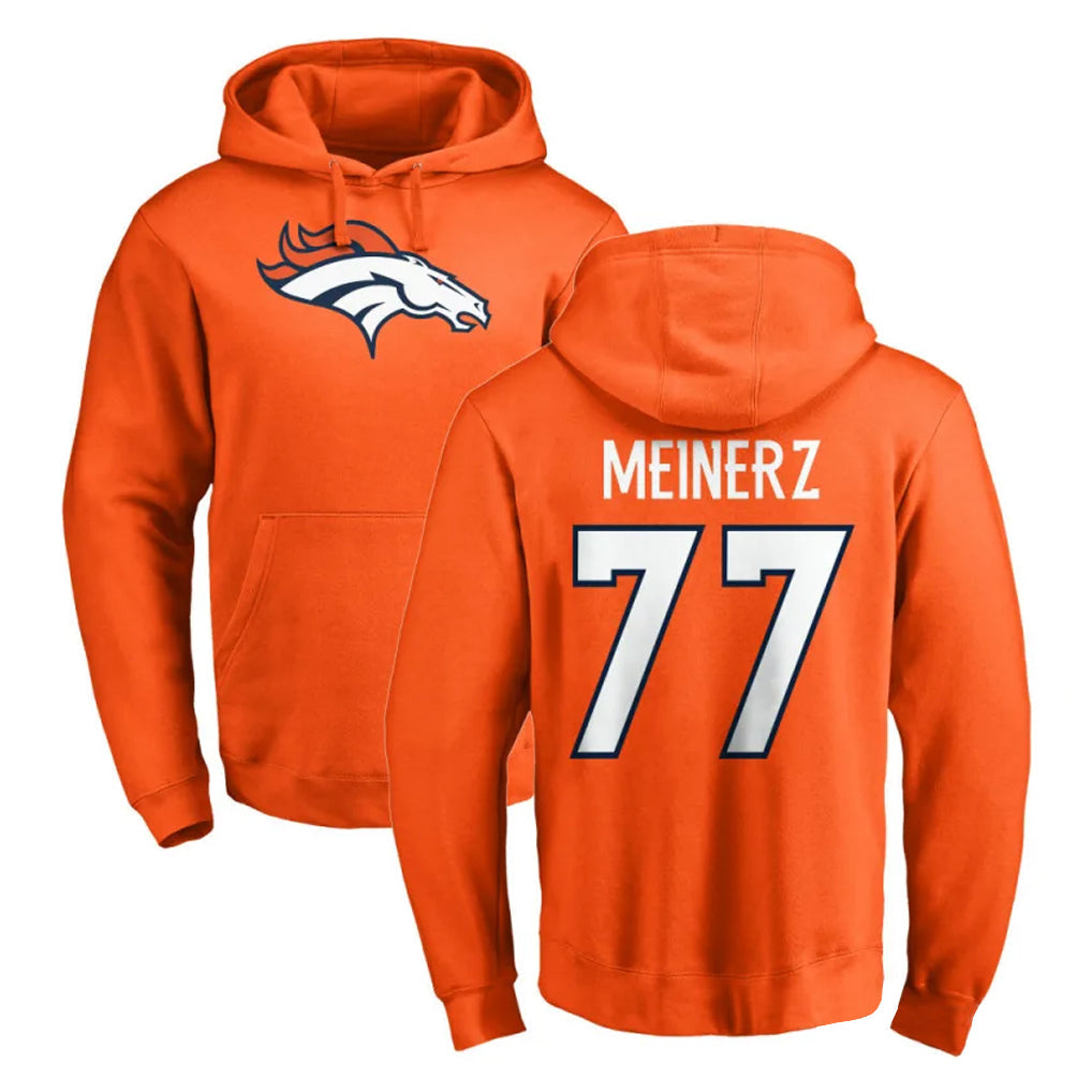 Choea D.Broncos #77 Quinn Meinerz Player Orange Pullover Hoodie Limited Stitched Jerseys