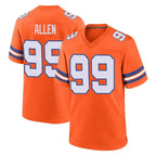 Choea D.Broncos #99 Zach Allen Player Orange Alternate Collection Throwback Game Stitched Jerseys
