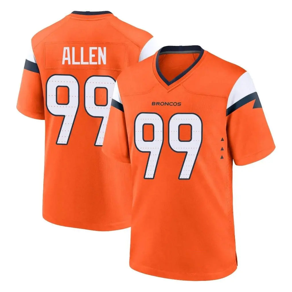 Choea D.Broncos #99 Zach Allen Player Orange Home Game Stitched Jerseys