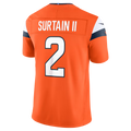 Choea D.Broncos #2 Patrick Surtain II Orange Team Vapor F.U.S.E. Stitched Limited Jerseys