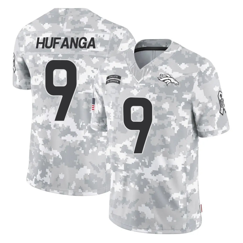 Choea D.Broncos #9 Talanoa Hufanga Player Arctic Camo Salute To Service Limited Stitched Jerseys