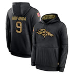 Choea D.Broncos #9 Talanoa Hufanga Player Black Salute to Service Pullover Hoodies Limited Stitched Jerseys