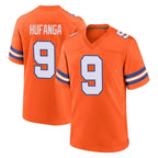 Choea D.Broncos #9 Talanoa Hufanga Player Orange Alternate Collection Throwback Game Stitched Jerseys