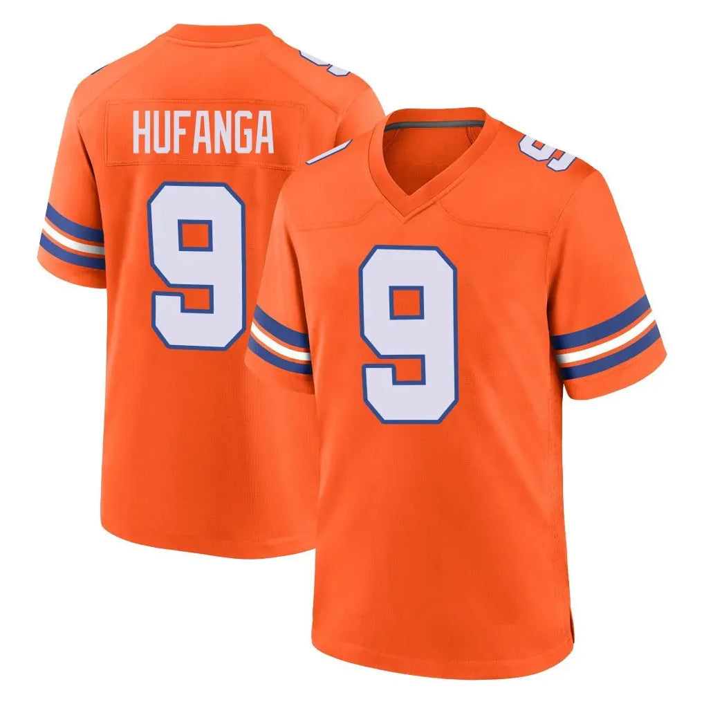 Choea D.Broncos #9 Talanoa Hufanga Player Orange Alternate Collection Throwback Game Stitched Jerseys
