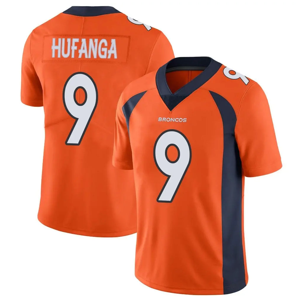Choea D.Broncos #9 Talanoa Hufanga Player Orange Color Vapor Untouchable Limited Game Stitched Jerseys