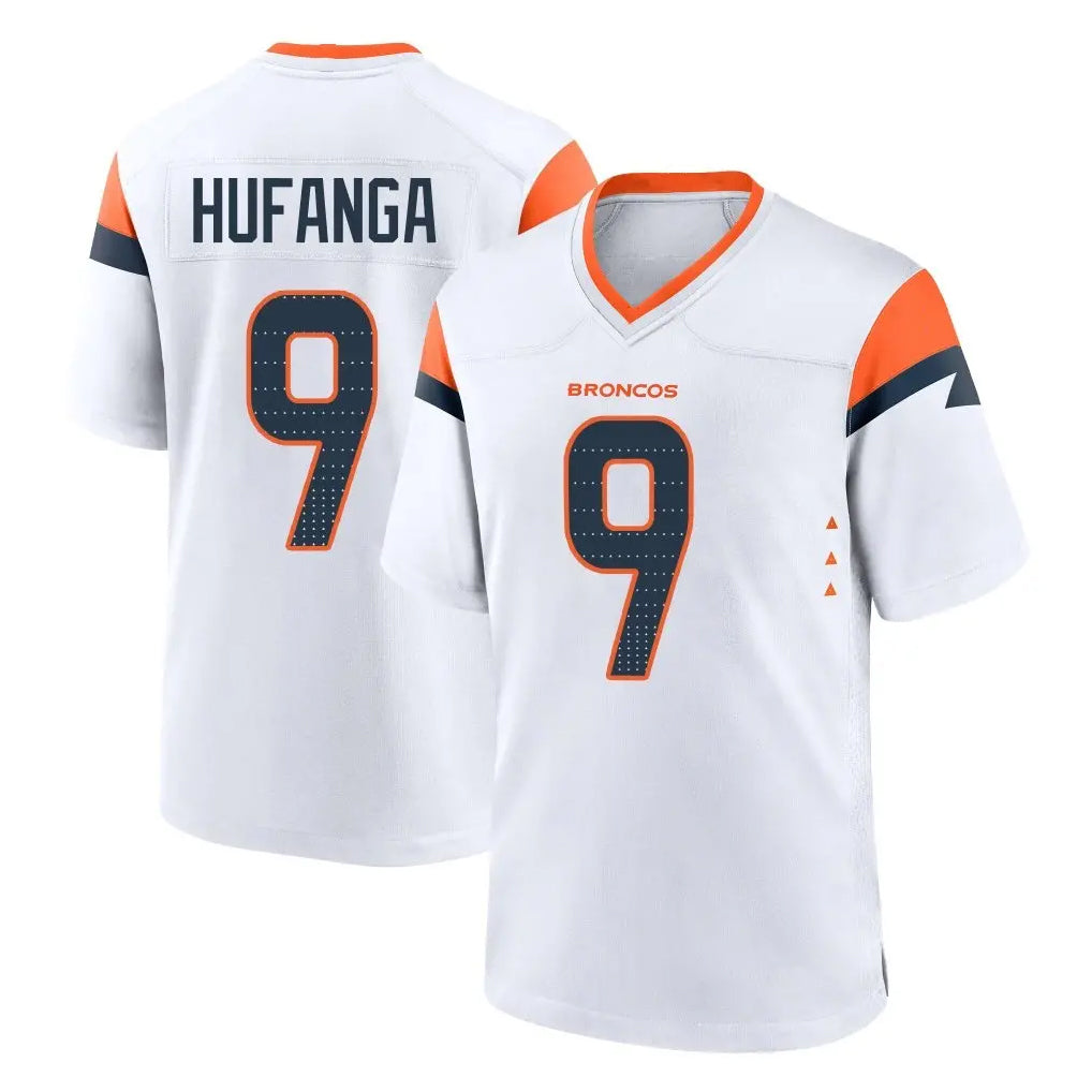 Choea D.Broncos #9 Talanoa Hufanga Player White Home Game Stitched Jerseys