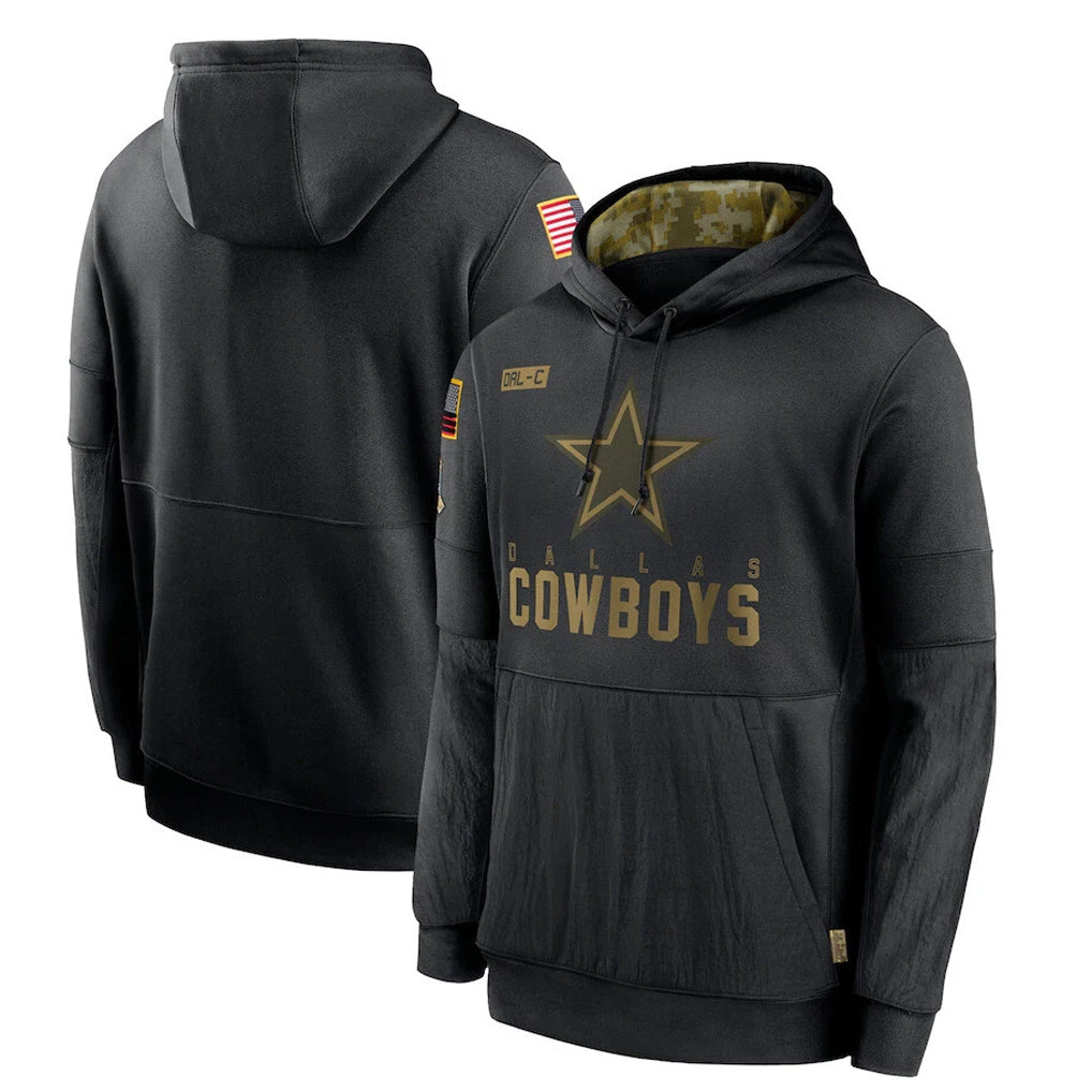 Choea D.Cowboys Black Salute to Service Pullover Hoodies Limited Blank Player Stitched Jerseys