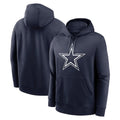 Choea D.Cowboys Navy Pullover Hoodies Limited Blank Player Stitched Jerseys