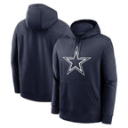 Choea D.Cowboys Navy Pullover Hoodies Limited Blank Player Stitched Jerseys