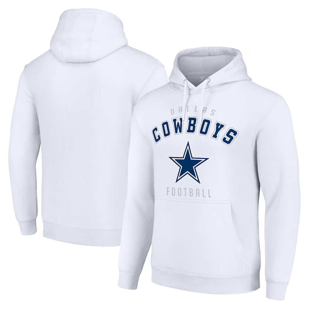 Choea D.Cowboys White Pullover Hoodies Limited Blank Player Stitched Jerseys