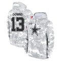 Choea D.Cowboys #13 Caleb Downs Player Arctic Camo Salute to Service Hoodies Limited Game Stitched Jerseys