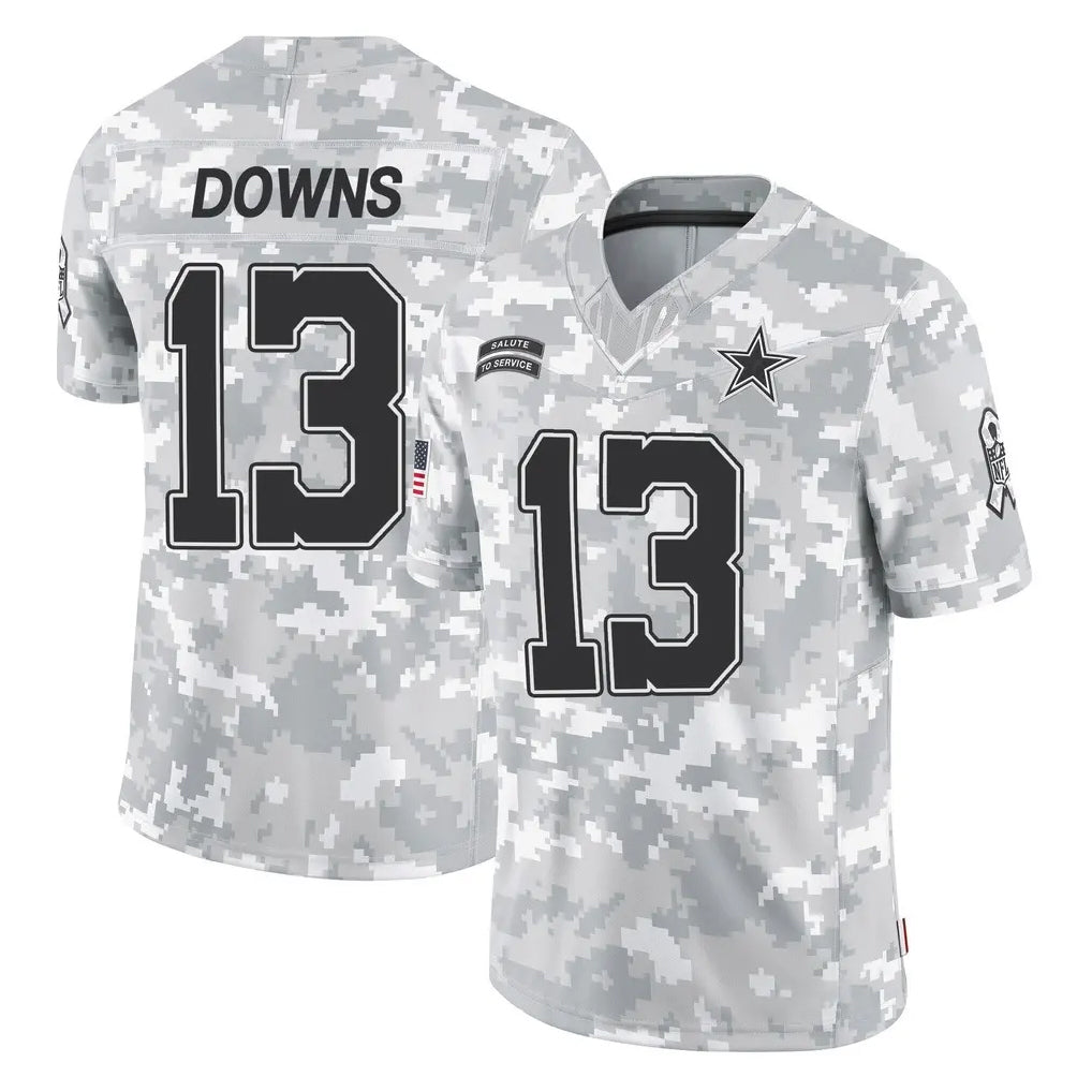 Choea D.Cowboys #13 Caleb Downs Player Arctic Camo Salute to Service Limited Home Game Stitched Jerseys