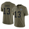 Choea D.Cowboys #13 Caleb Downs Player Olive Salute to Service Limited Game Stitched Jerseys