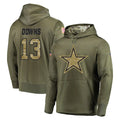 Choea D.Cowboys #13 Caleb Downs Player Olive Salute to Service Pullover Hoodies Home Game Stitched Jerseys