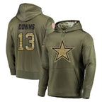 Choea D.Cowboys #13 Caleb Downs Player Olive Salute to Service Pullover Hoodies Home Game Stitched Jerseys