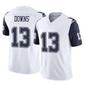 Choea D.Cowboys #13 Caleb Downs Player White-Navy Limited Vapor F.U.S.E. Home Game Stitched Jerseys