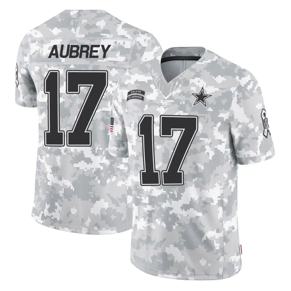Choea D.Cowboys #17 Brandon Aubrey Player Arctic Camo Salute to Service Limited Home Game Stitched Jerseys