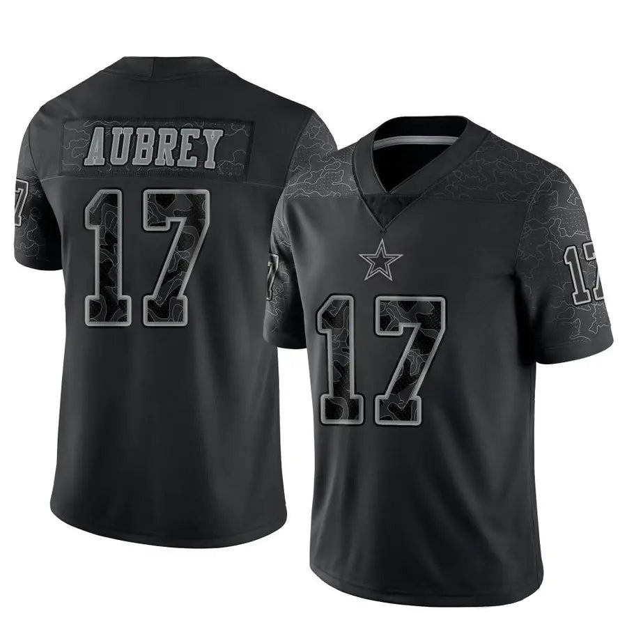 Choea D.Cowboys #17 Brandon Aubrey Player Black REFLECTIVE Limited Stitched Jerseys