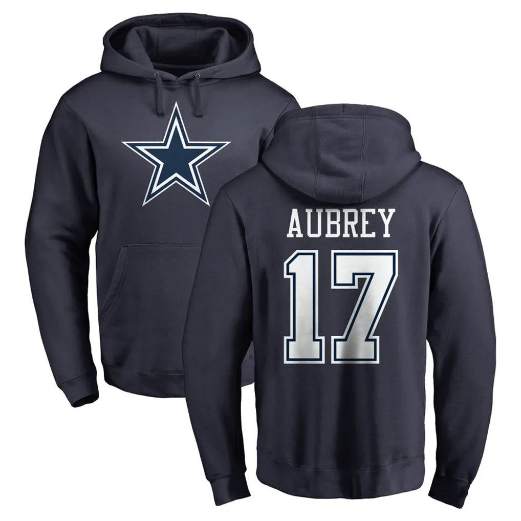 Choea D.Cowboys #17 Brandon Aubrey Player Navy Pullover Hoodies Limited Stitched Jerseys