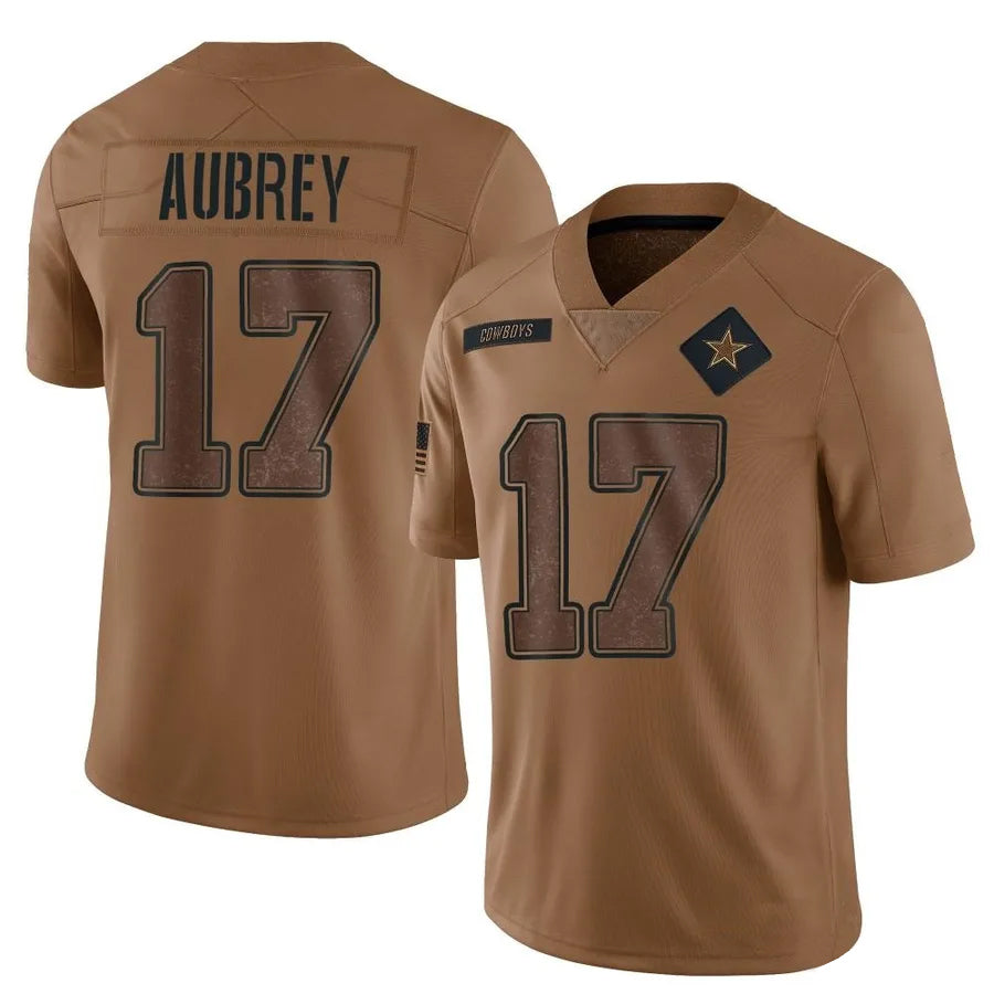 Choea D.Cowboys #17 Brandon Aubrey Player Salute To Service Limited Brown Stitched Jerseys