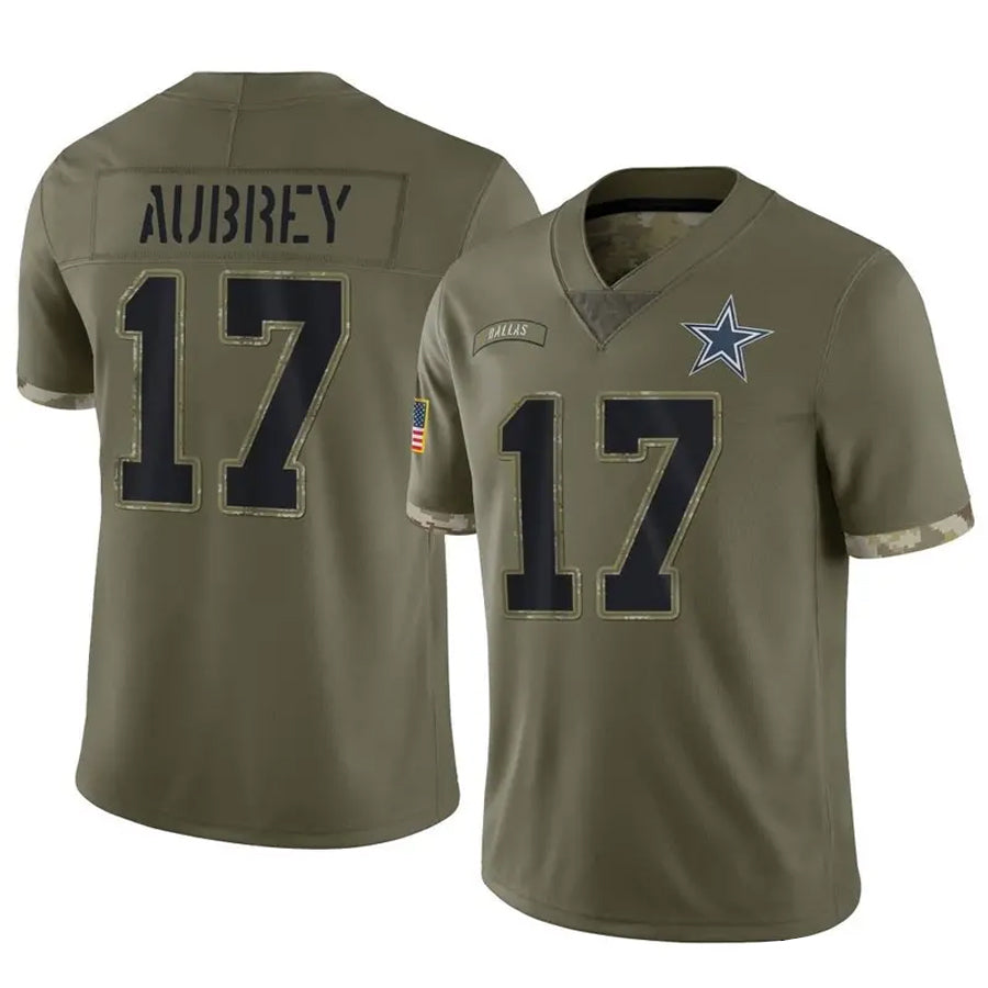 Choea D.Cowboys #17 Brandon Aubrey Player Salute To Service Olive Stitched Jerseys