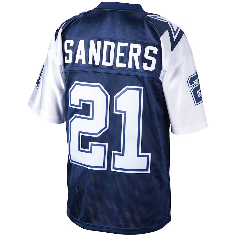 Choea D.Cowboys #21 Deion Sanders Mitchell & Ness Navy Big & Tall 1995 Retired Player Replica Stitched Jerseys