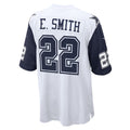 Choea D.Cowboys #22 Emmitt Smith Player White-Navy Home Game Stitched Jerseys
