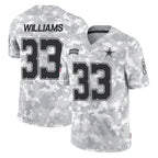 Choea D.Cowboys #33 Javonte Williams Player Arctic Camo Salute to Service Limited Home Game Stitched Jerseys